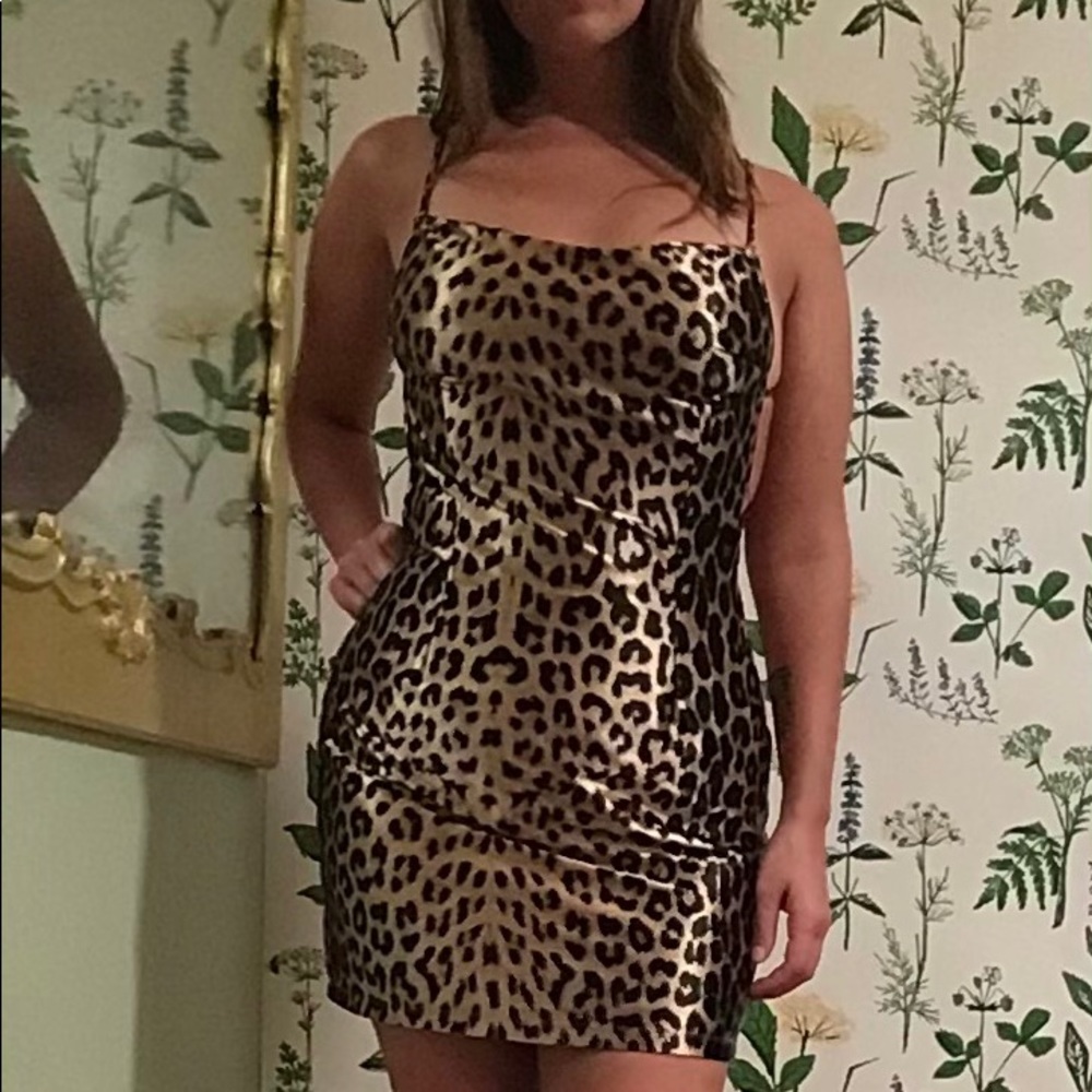 Silky Leopard Print Dress